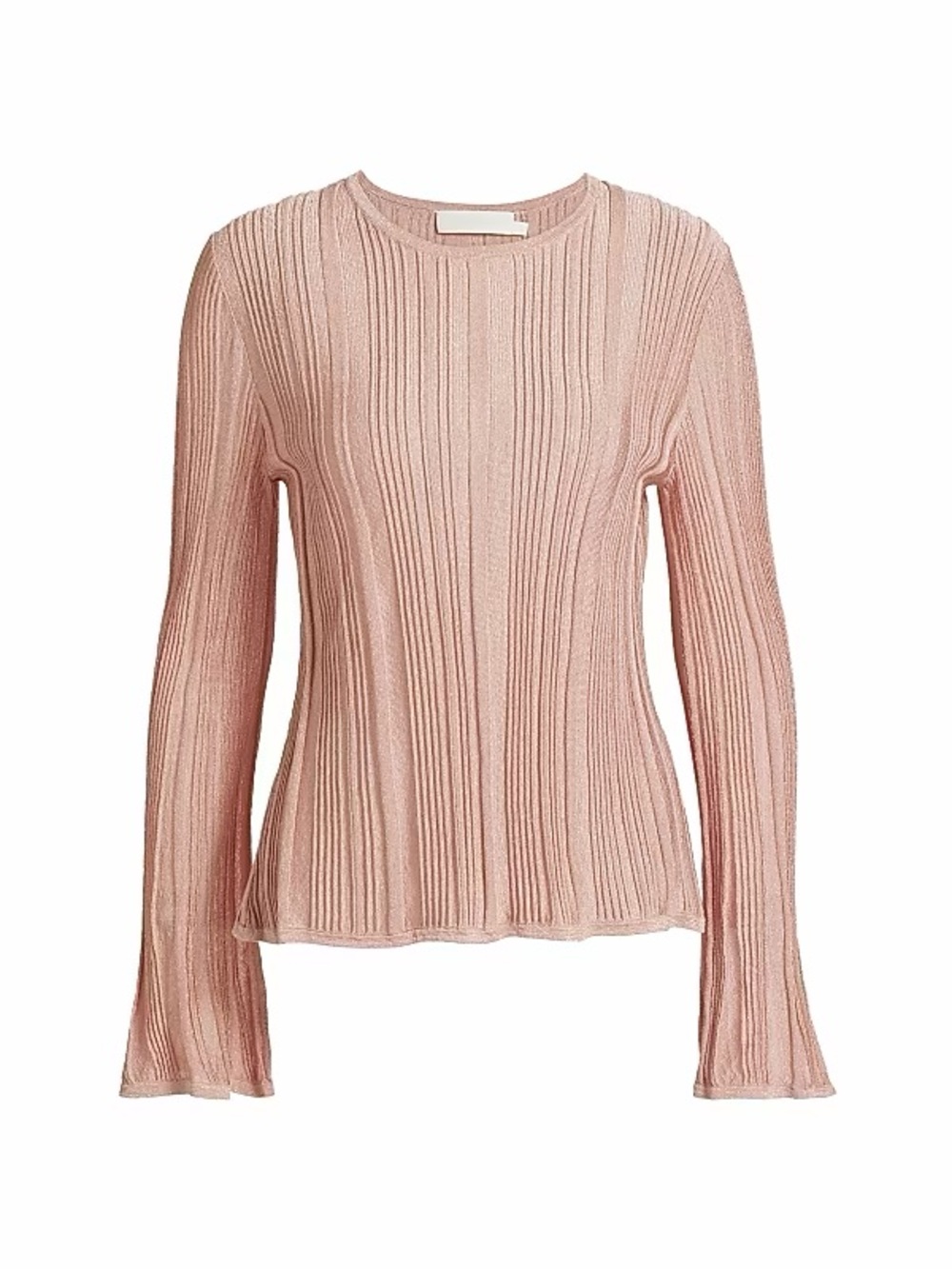 NWT Zimmermann "Lucky" Metallic Ribbed Knit Bell Sleeve Top - Size 1